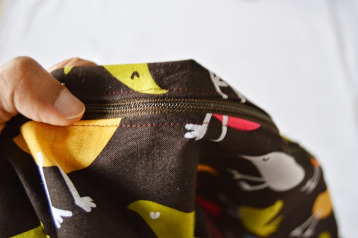 closer look of the zipper