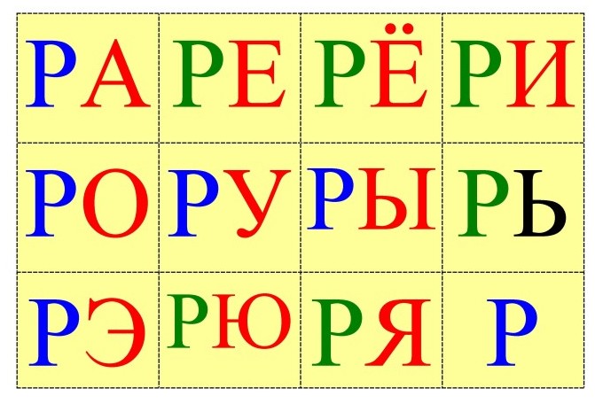 Слоги с Р